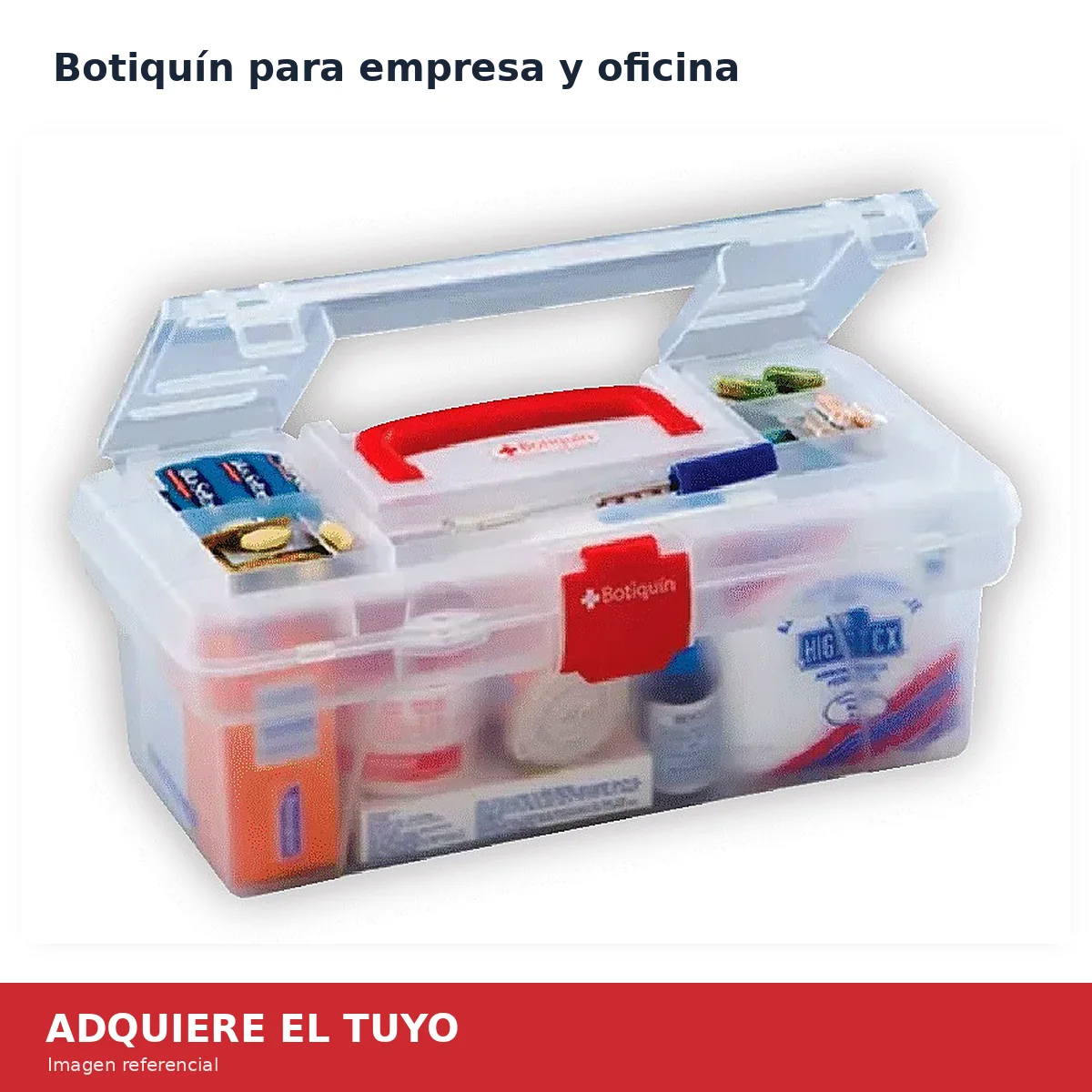 Botiquín para empresas y oficinas en caja organizadora