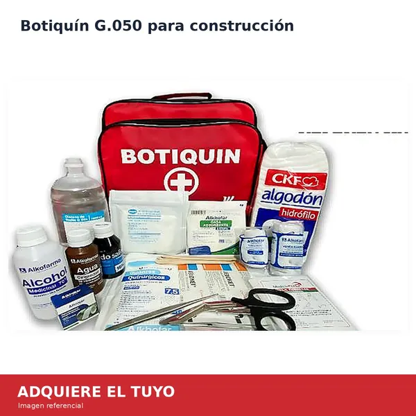 Botiquín G.050 para construcción con implementos de primeros auxilios