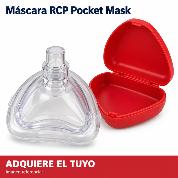 Máscara RCP Pocket Mask en presentación referencial de KitAlerta