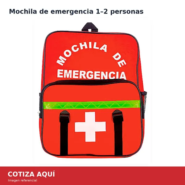 Contenido referencial de la mochila de emergencia para sismo