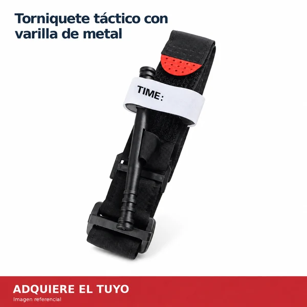 Torniquete Táctico con Varilla de Metal en presentación referencial de KitAlerta